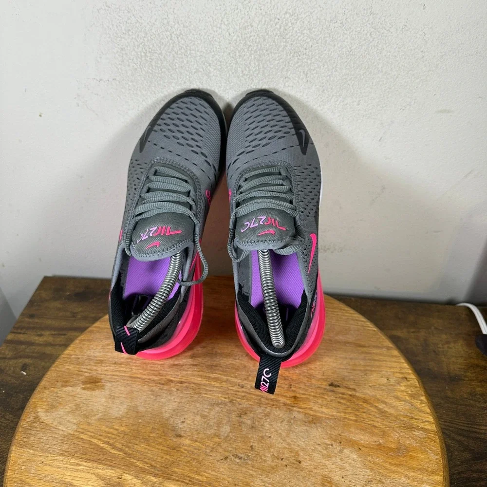 Nike Air Max 270 Grey Pink Black Womens Running Shoes 943345-031 Size 6.5